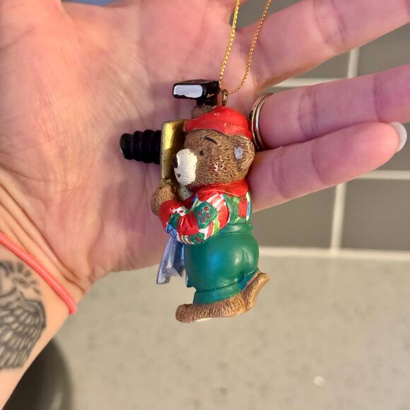 1990s Vintage 1994 Hallmark Photographer Teddy Bear Ornament Photography - Picture 3 of 4